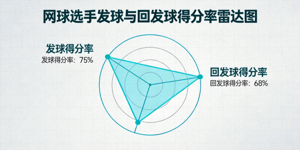 網球選手發球得分率與回發球得分率雷達圖